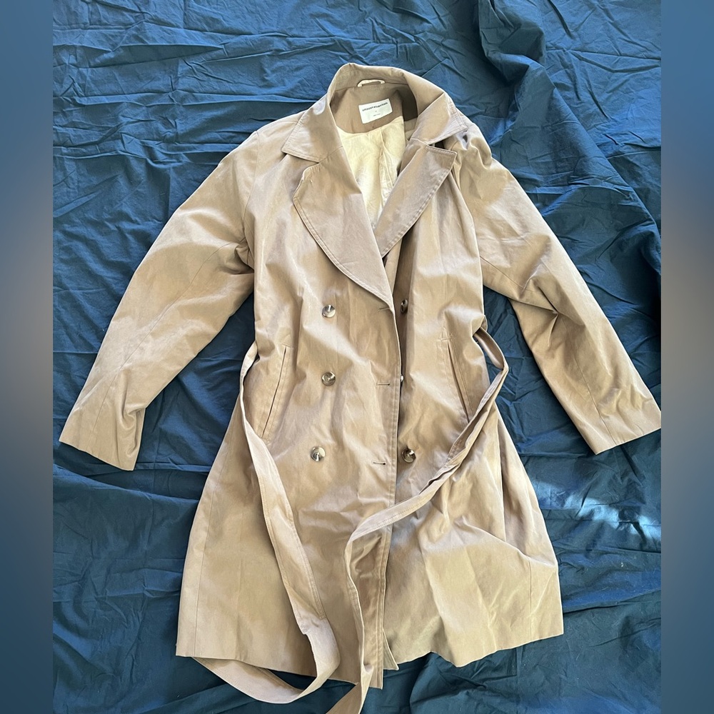 Amazon Essentials Beige Double-Breasted Trench Coat, XXL